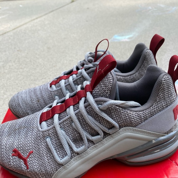 Puma Gray Axelion Knit Athletic Shoe - Picture 2 of 2